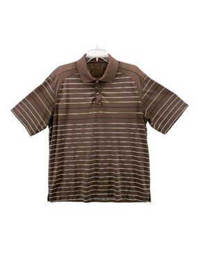 Callaway Mens Golf Size XL Polo Brown Stripe Brookside Country Club Tournament
